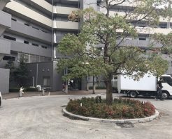 明石市大久保町大久保町で不用品の回収をしました。特等席にトラックを止めることができました。